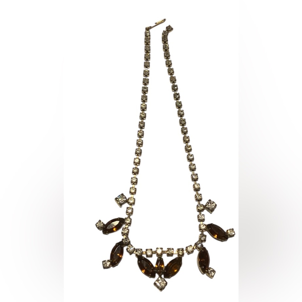 Vintage Costume Rhinestone Choker Necklace #9206